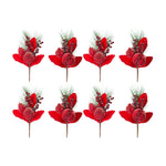 Melrose Beaded Pomegranate and Pear Pine Pick (Set of 8)