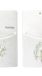 Kitchen Herb Wall Pocket Planters Ceramic Set