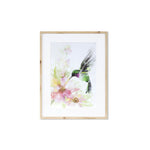 Botanical style framed hummingbird art