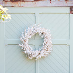 white floral wreath