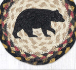 Earth Rugs Cabin Lodge Style Round Jute Coaster – American Bear Hand-Stenciled, 7