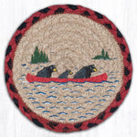 Earth Rugs Wildlife Adventure Coaster – Bears in Canoe Rustic Table Mat