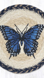 Rustic blue swallowtail oversized table coaster lodge style