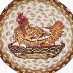 Braided Jute Hen Mat – Round Farm-Inspired Trivet for Rustic Homes