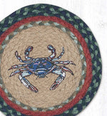 Beach House Table Trivet – Earth Rugs Blue Crab Hot Pad, 10-Inch Braided Jute