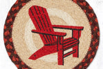 Rustic Cabin Trivet – Adirondack Chair Scene on Natural Jute Mat