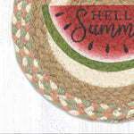 Eco-Friendly Summer Dining Accent – Round Watermelon Jute Mat