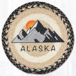 Earth Rugs Alaska Printed Round Jute Trivet 10 inch rustic hot pad