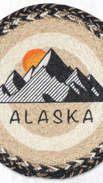 Rustic farmhouse Alaska printed jute table protector 10x10 inch