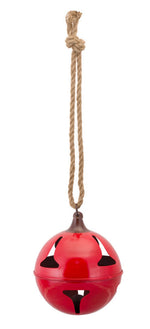 Red Metal Sleigh Bell Set for Indoor or Outdoor