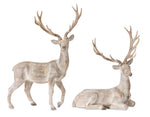 Melrose Washed Stone Deer Figurine (Set of 2)