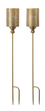 Tall gold pillar candle holder