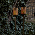 Outdoor candle holder gold stake