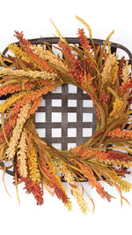 Farmhouse autumn square wreath