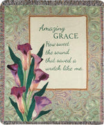 Christian Cotton Throw Blanket – Amazing Grace “How Sweet the Sound” 50