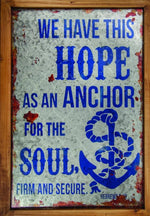Nautical Faith Wall Art – Hope Anchor Word Sign 25.5