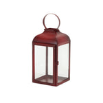 Home Accent Lantern Set – Red Iron & Glass – 16 inch – Melrose