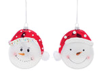 Melrose Whimsical Snowman Ball Ornament with Hat (Set of 6)