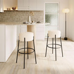 Zuo Modern Blanche Bar Chairs – Ivory Seat & Black Steel Legs