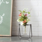 Glass Jar Container Set of 2 – Iron Stand Support – 6.75 Inch Height – For Cottage or Rustic Themes – By Melrose