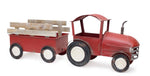 Melrose Iron Metal Tractor with Wagon Decor with Wood Accents 27.5