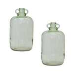 Green Glass Jugs Set of 2 12.25 Inch Height for Floral Stems By Melrose