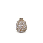 Decorative Leaf Print Vase Trio for Home Decor