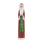 Stone Santa Figurine with Pine Tree (Set of 2)