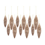 Melrose Bronze Frosted Pinecone Drop Ornament (Set of 12)