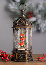 Snow Globe Indoor Cardinals 13 in Height Plastic LED Swirl For Winter Displays By Melrose