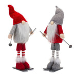 Melrose Gnome Skier Figurines – Indoor Christmas Decor Set