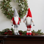 Indoor Holiday Gnome Skier Figurines – Whimsical Seasonal Display