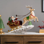Santa in Sleigh with Reindeer Figurine 21.5