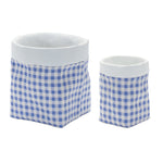 Gingham Cement Planters for Home or Patio Décor
