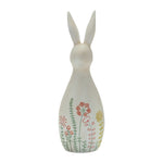 Modern Bunny Rabbit Figurine with Etched Floral Design (Set of 2)