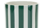 Vertical stripe planter set in green and white 5.75 in height for tabletop display Melrose