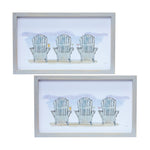 Melrose Watercolor Beach Chair Print with Fir Wood Frame (Set of 2)