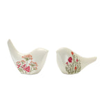 Melrose Modern Bird Figurine with Etched Floral Design (Set of 2)