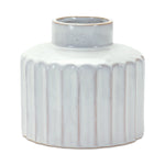 White Porcelain Decorative Vase Set – Ribbed Texture – 5.25
