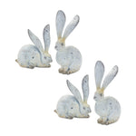 Melrose Weathered Stone Rabbit Statue with Distressed Finish (Set of 4)