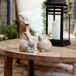 Terra Cotta Rabbit Statues – White, Grey & Brown Accent Pieces