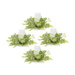 Foliage Ring Set of 4 – 5 Inch Height – Green Decor for Mantles and Tabletops By Melrose