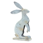 Weathered Iron Standing Rabbit Decor with Distressed Finish (Set of 2)