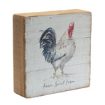 Rustic Wood Farm Animal Sentiment Block (Set of 4)