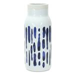 Ceramic Home Accent Vase Set Blue and White 10 Inch Vases for Tabletop Decor By Melrose
