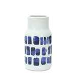 Blue and White Ceramic Vase Duo 10 Inch Decorative Vases for Indoor Use By Melrose