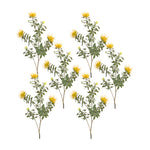 Faux Protea Spray Set Yellow and Green 34.25 Inch Stems for Indoor Use By Melrose