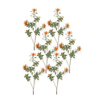 Faux Protea Spray Set Orange and Green 34.25 Inch Stems for Indoor Use By Melrose