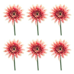 Decorative Faux Gerbera Daisy Stem Set Pink and Green 22 Inch for Tabletop Styling By Melrose