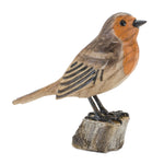 Rustic Stone Bird Figurine Perched on Stump (Set of 2)